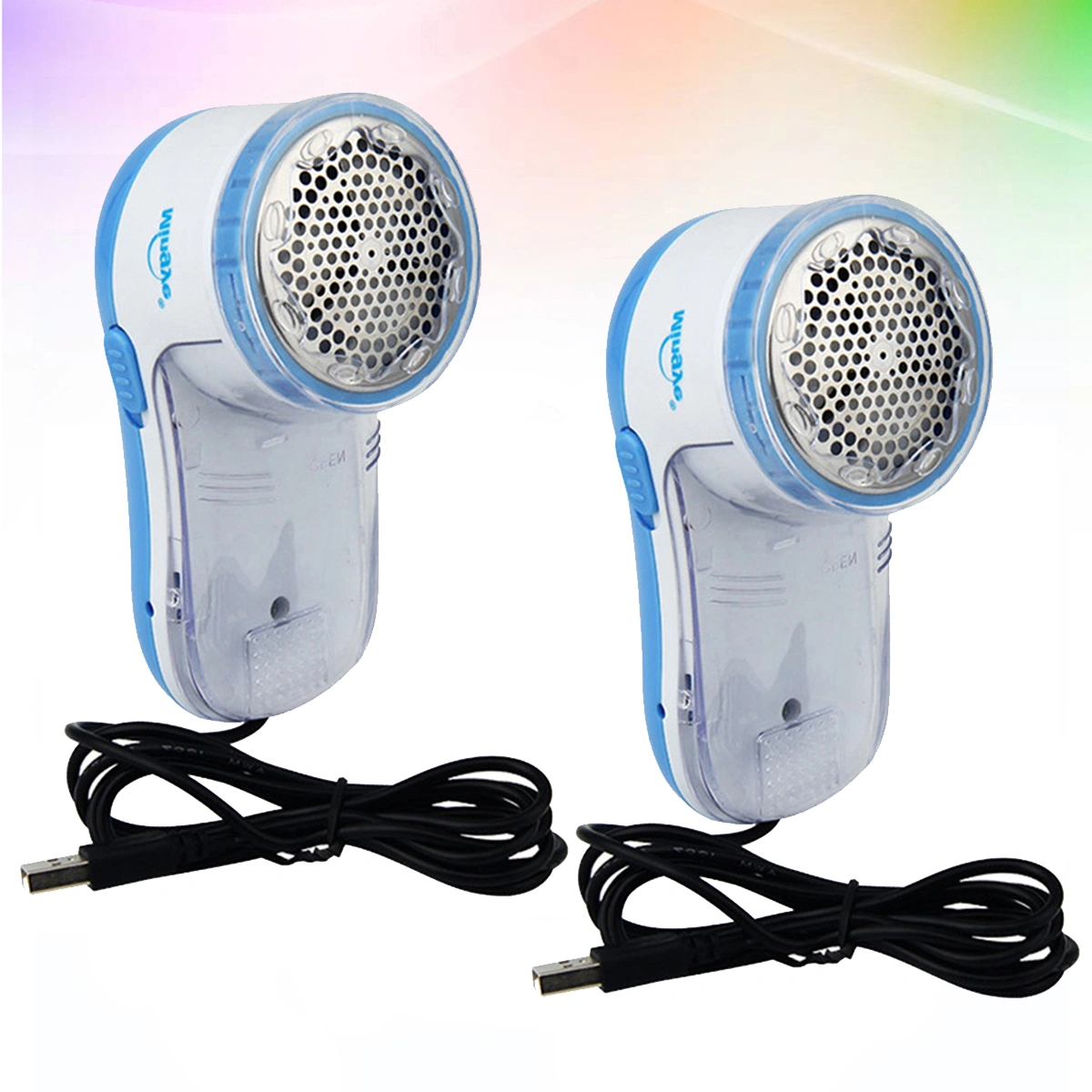 2pcs Lint Remover Fuzz Fabric Shaver Fluff Remover USB for Clothes Carpet Curtain Sweater (Blue)