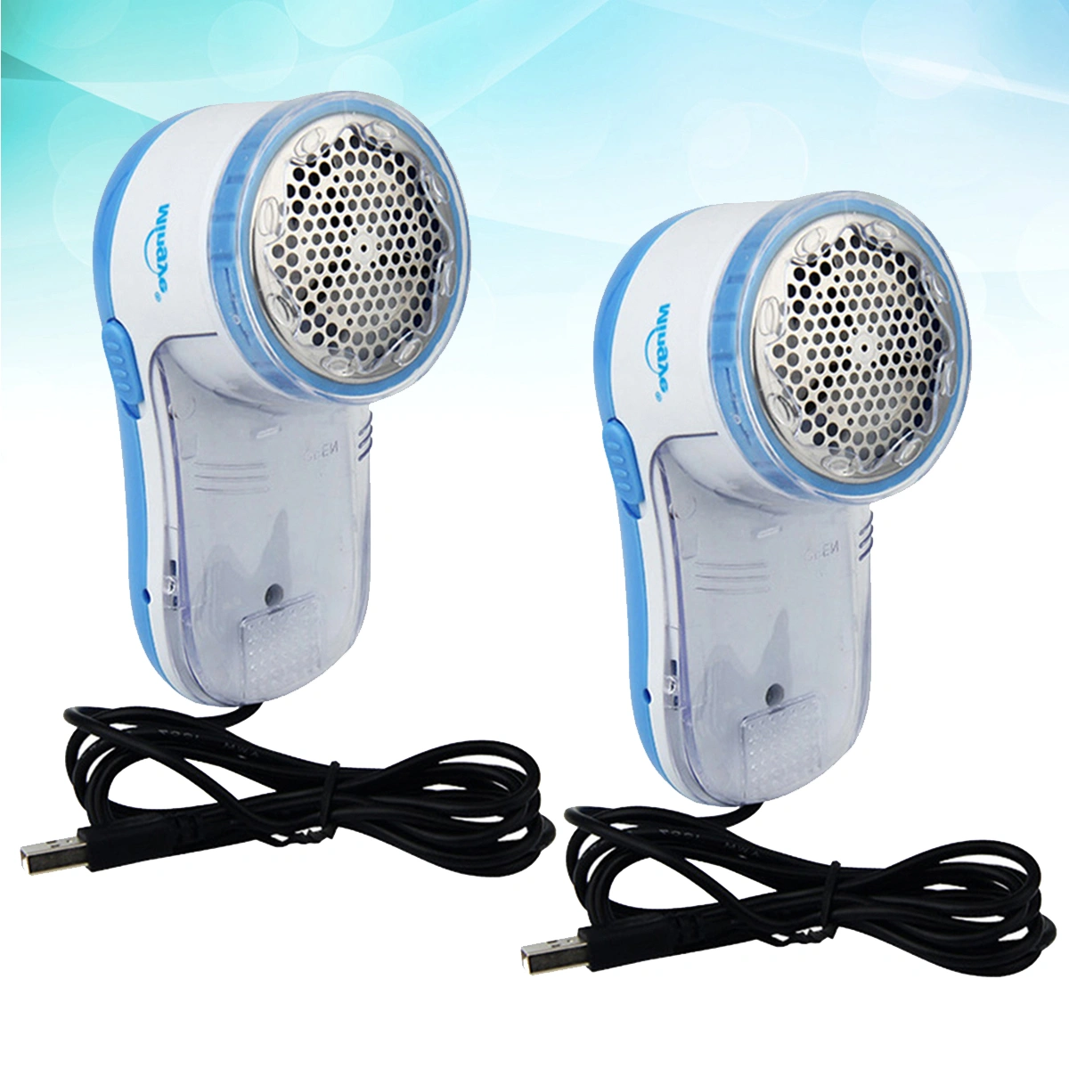 2pcs Lint Remover Fuzz Fabric Shaver Fluff Remover USB for Clothes Carpet Curtain Sweater (Blue)