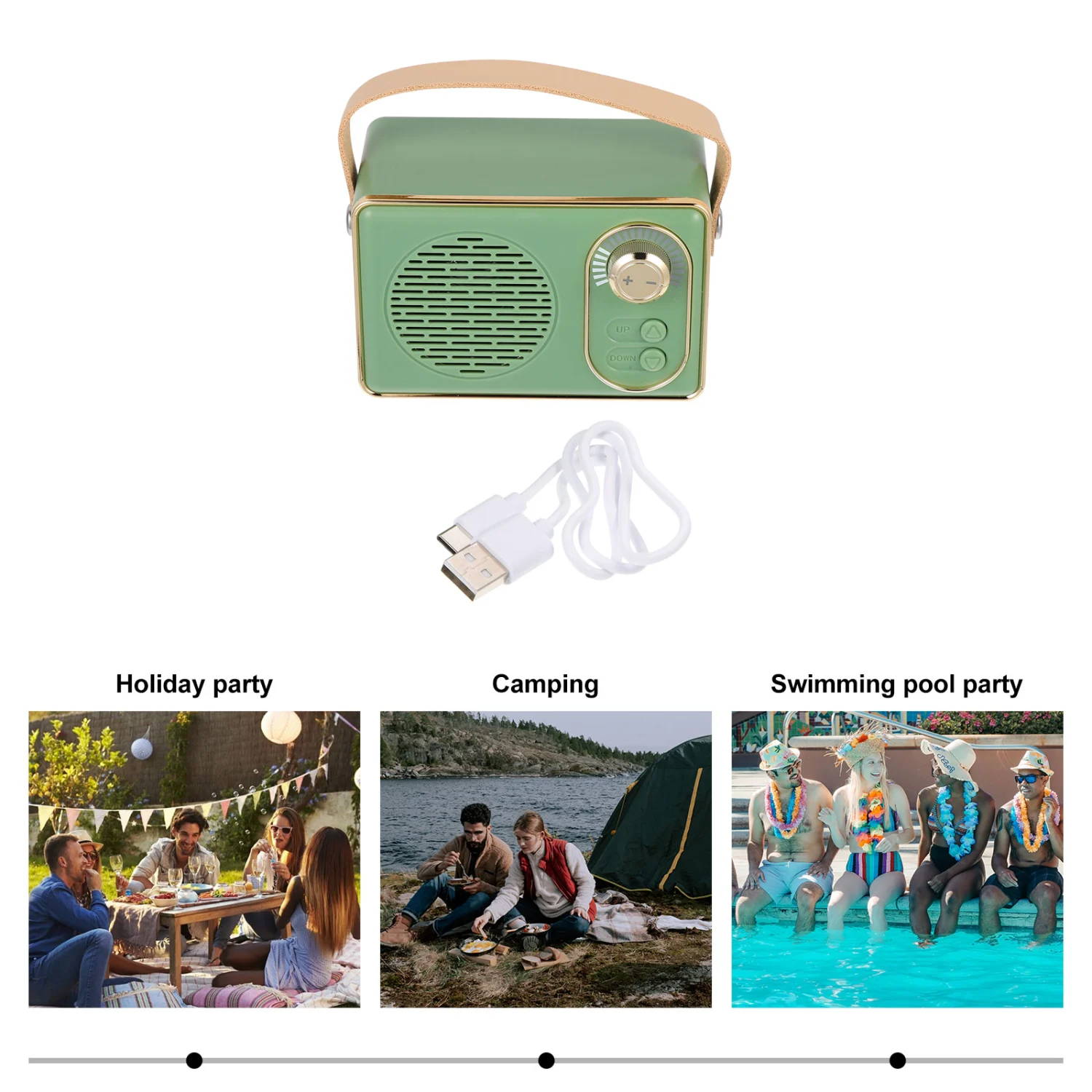 Portable Speaker Mini Wireless Speaker Handheld 5.0 Bass Outdoor Speaker