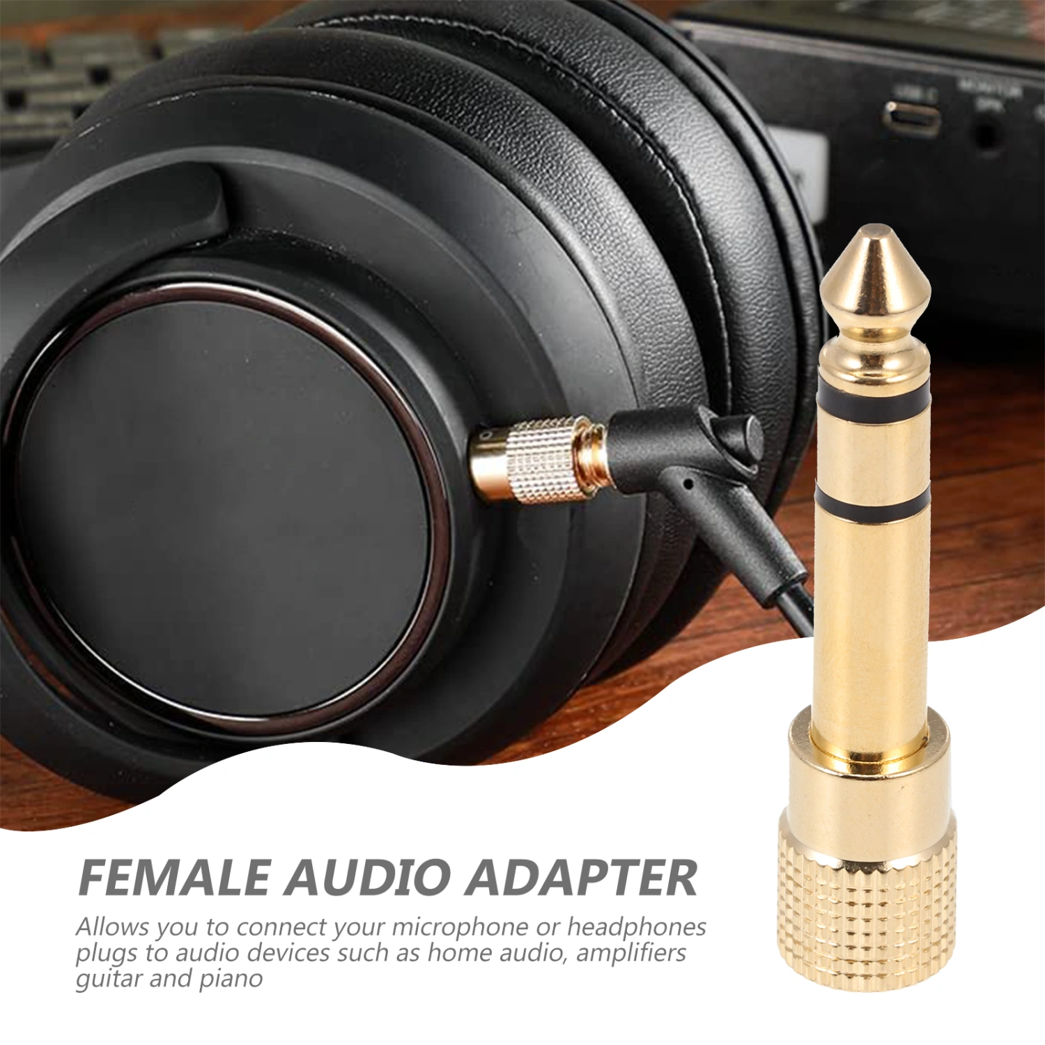 Stereo Headphone Adapter Converter 6.5mm Male to 3.5mm Female Aux Adapter