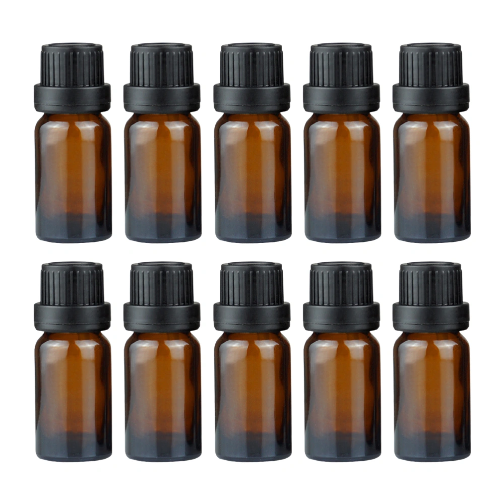 20pcs 10ml Glass Essential Oil Bottles Cosmetic Storage Container Brown Bottles