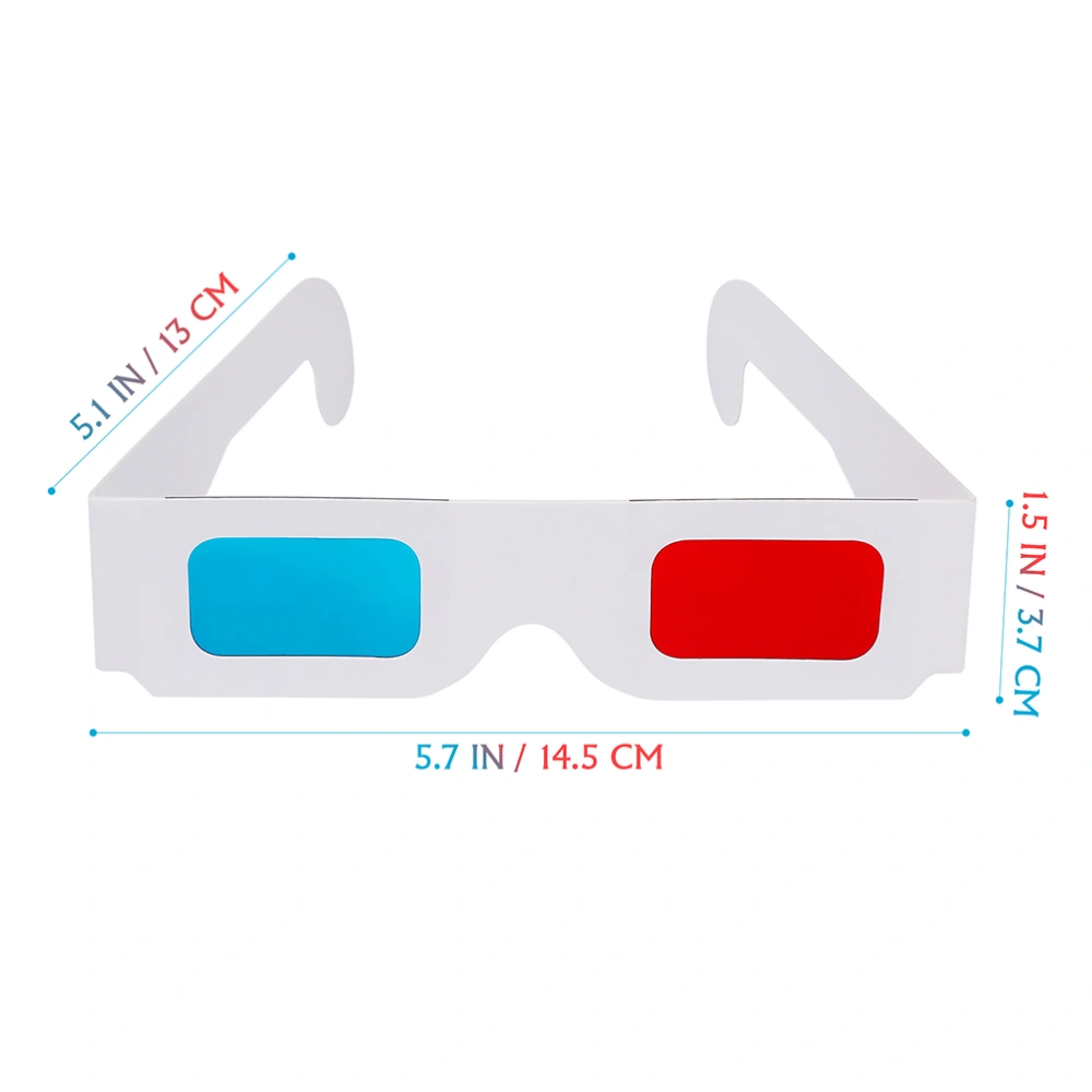 40pcs Paper Glasses Universal 3D Anaglyph Glasses Movie Cinema Anaglyph 3D Glasses