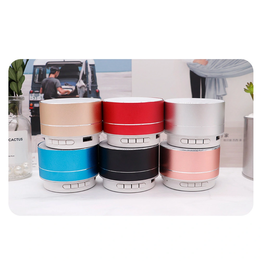 A10 Mini SpeakersSpeaker Stereo Music Portable LED Loudspeaker Hands-free Call FM TF Line-in (Silver)