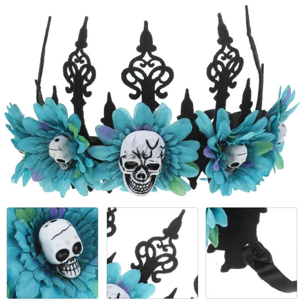 Floral Halloween Crown Flower Halloween Crown Headband Skull Floral Crown Headband