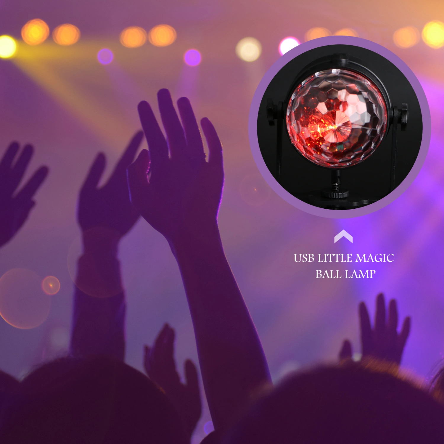 Colorful Rotating Lamp LED Voice Control Ball Rotating Lamp Colorful Stage Light