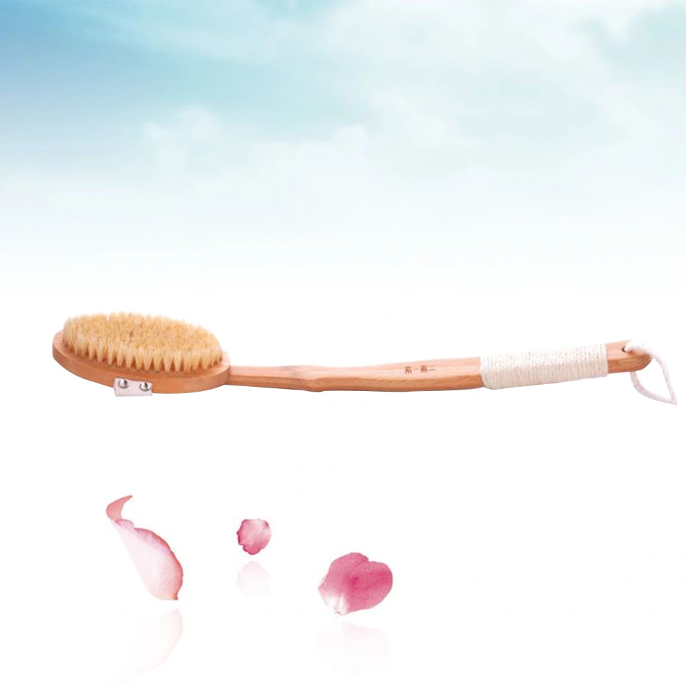 1pc Long Handle Body Care Brush Natural Bristles Brush for Body Shower