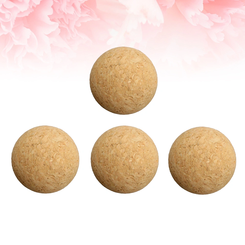 4pcs Wooden Baby-foot Table Footballs Fun Tabletop Soccer Interactive Ball Toys Game Accessories