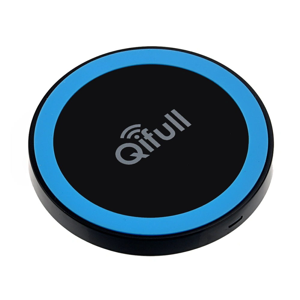 Qifull QT20 Qi Wireless Charger Pad for iPhone X / iPhone 8 Plus / iPhone 8, Galaxy Note 8 / Galaxy S8 / S7, Nexus 7, Nokia Lumia 1520 / 1320, HTC U11 (Black & Blue)