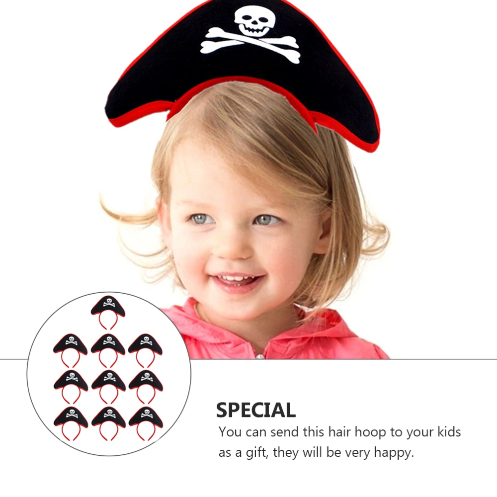 10pcs Pirate Skull Hair Festival Headdress Kids Headband Party Headwear