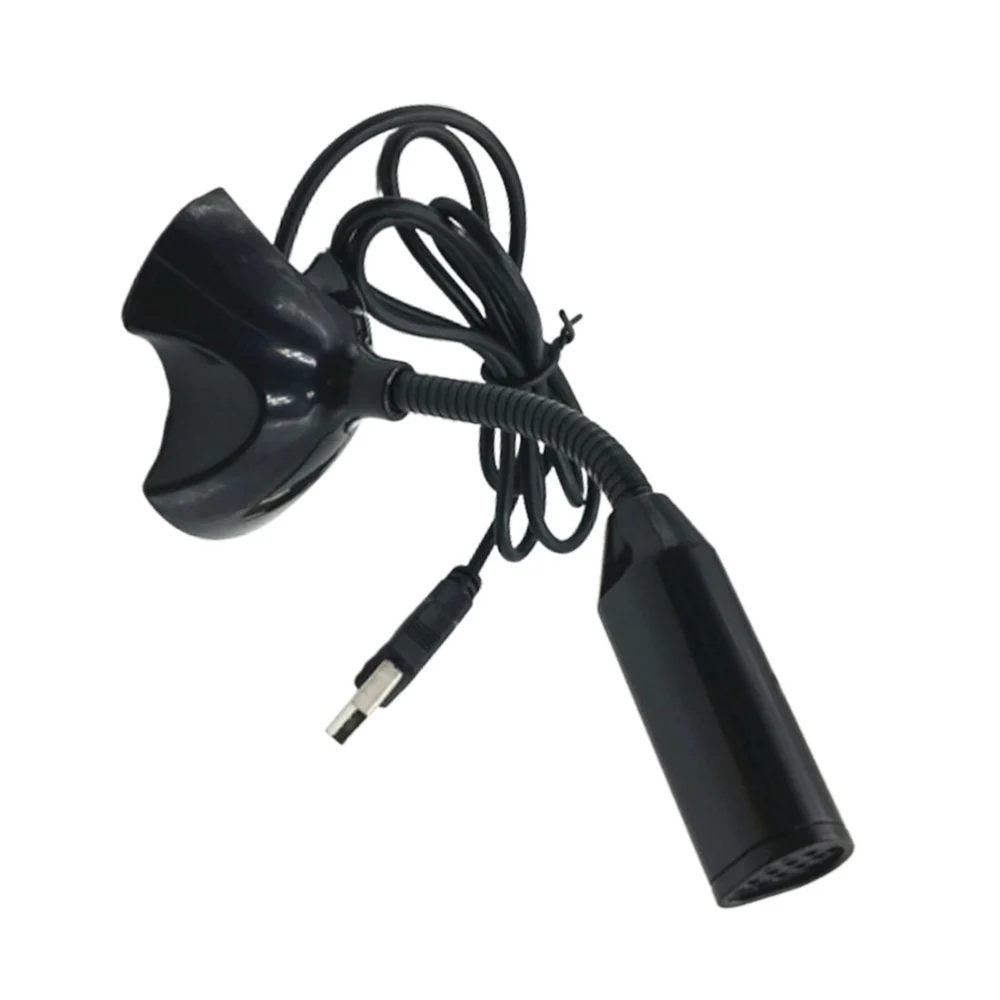 Portable USB Microphone Computer Microphone Convenient Mike Receiver for Broadcast Online Conference (Black)