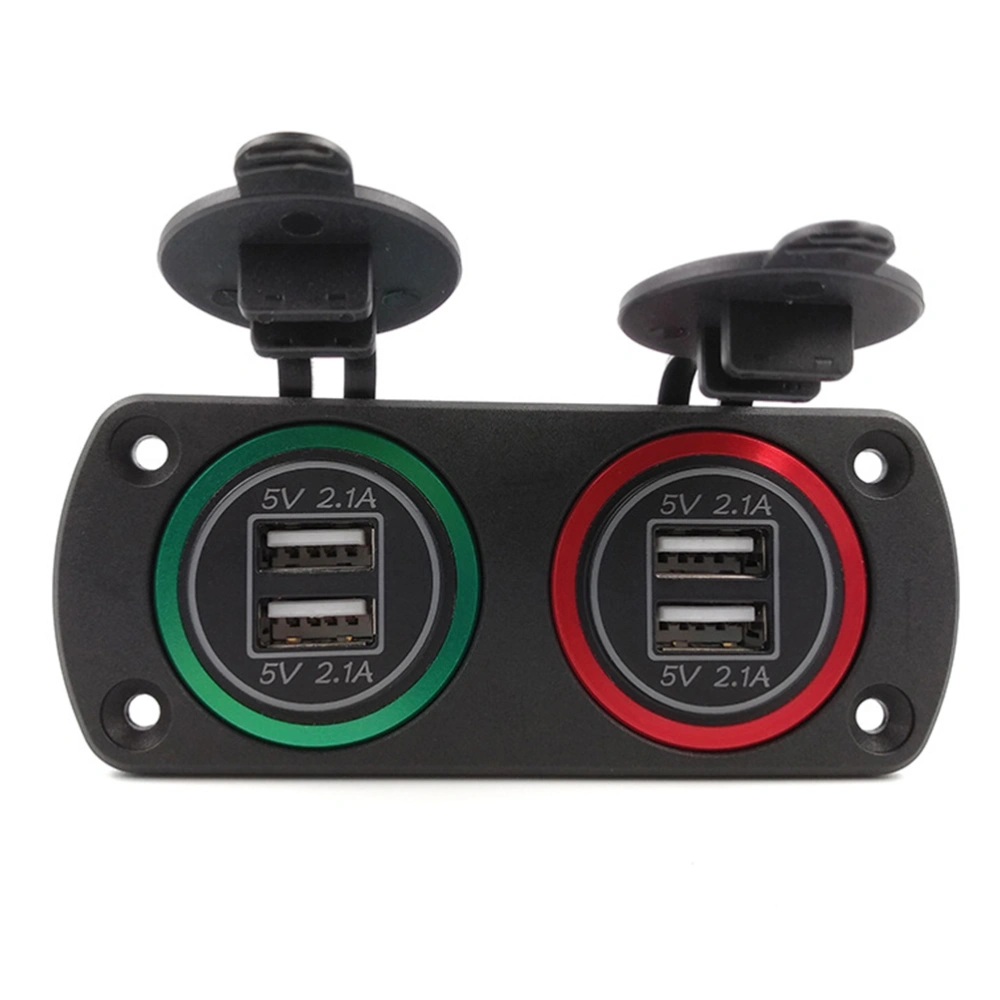 2Pcs Car Motorcycle Charger Panel Practical Combination Car Panel Black