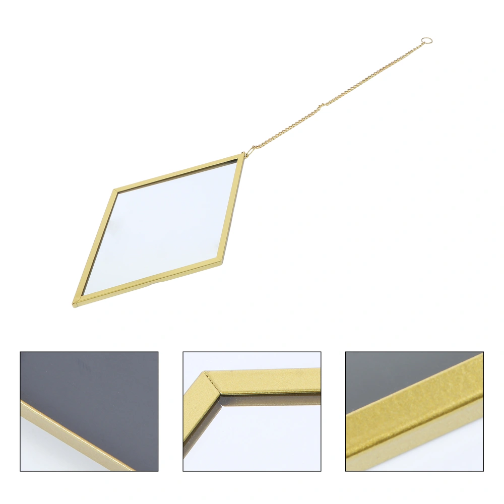 1Pc Creative Wall-mounted Makeup Mirror Delicate Rhombus Wall Hanging Vanity Mirror for Home Bathroom Bedroom