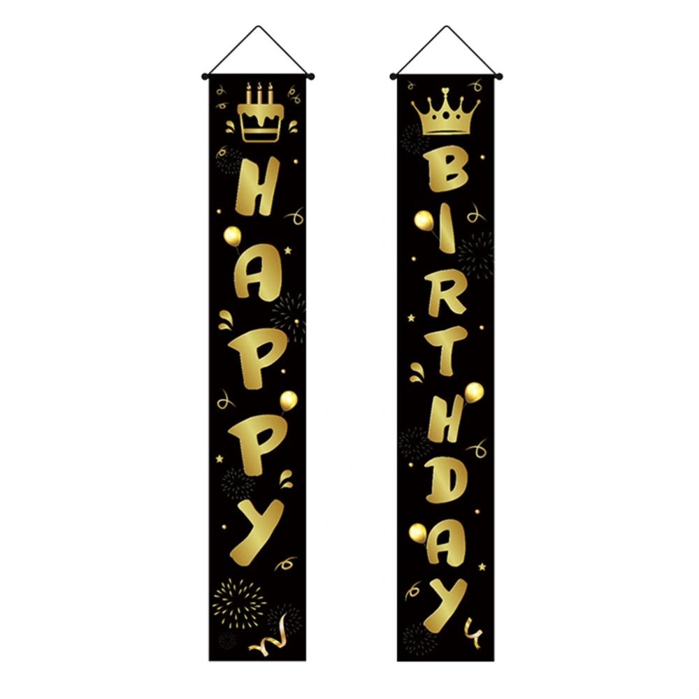 1 Pair Happy Birthday Design Door Curtain Door Banner Birthday Party Decorations