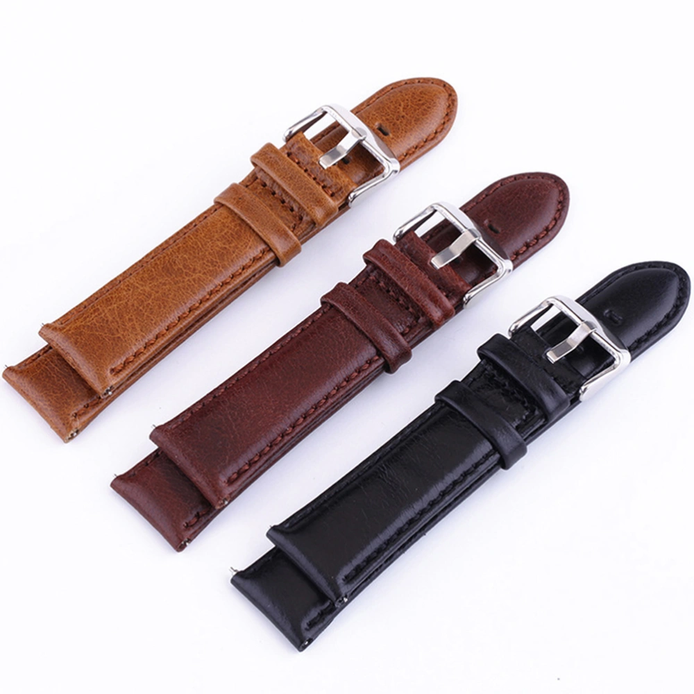 1pc Leather Strap Smartwatch Band Replacement Wrist Watch Bracelet Strap Compatible for Moto 360 Second Generation S3 Light Brown 22mm