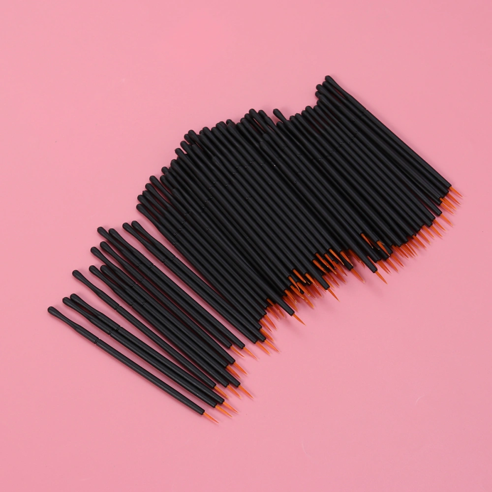 100pcs Disposable Eyeliner Brushes Beauty Makeup Tools Wand Applicator (Golden)