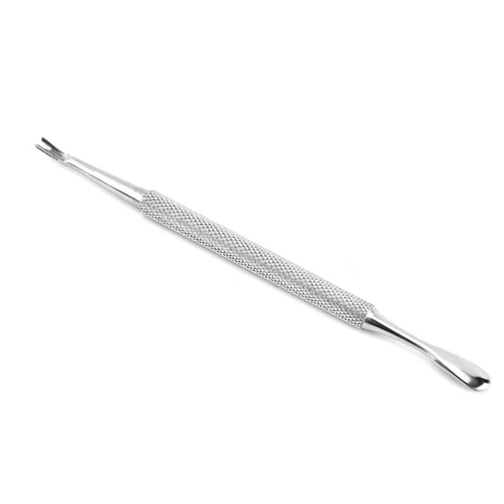 2pcs Stainless Steel Cuticle Remover Silver Dead Skin Cuticle Pusher Trimmer Pedicure Nail Art Tool(Silver)