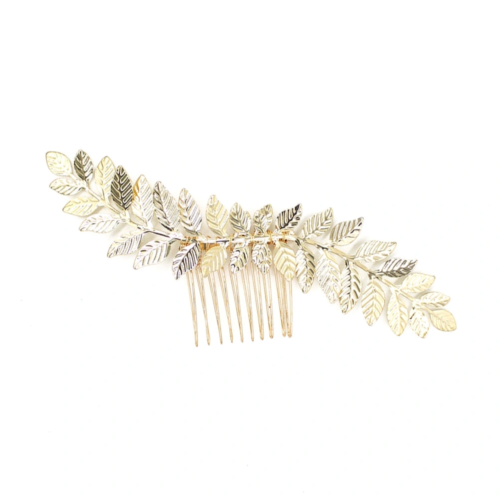 Exquisite Large Blades Wedding Hair Combs for Bride Women Handwork Headpiece Hair Accessories(Gold)