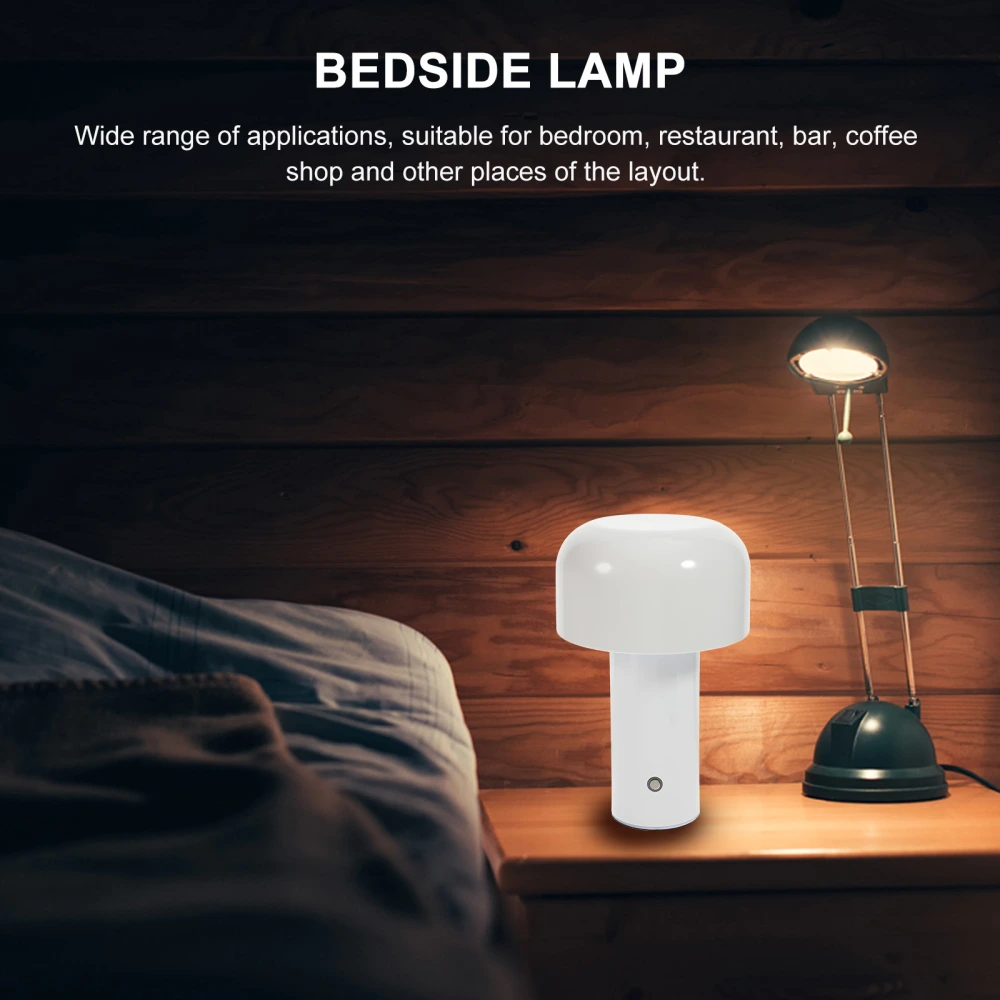 Bedside Lamp Mushroom Night Light USB Rechargeable Desktop Lamp for Bedroom