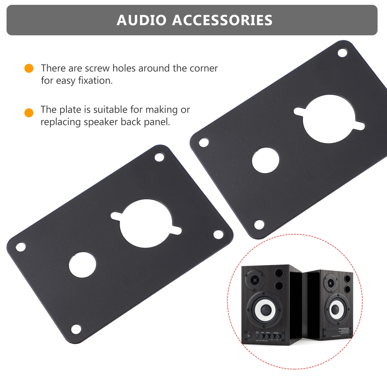 4 Pcs Speaker Back Panel Replacement Iron Binding Post Mounting Plate Supply