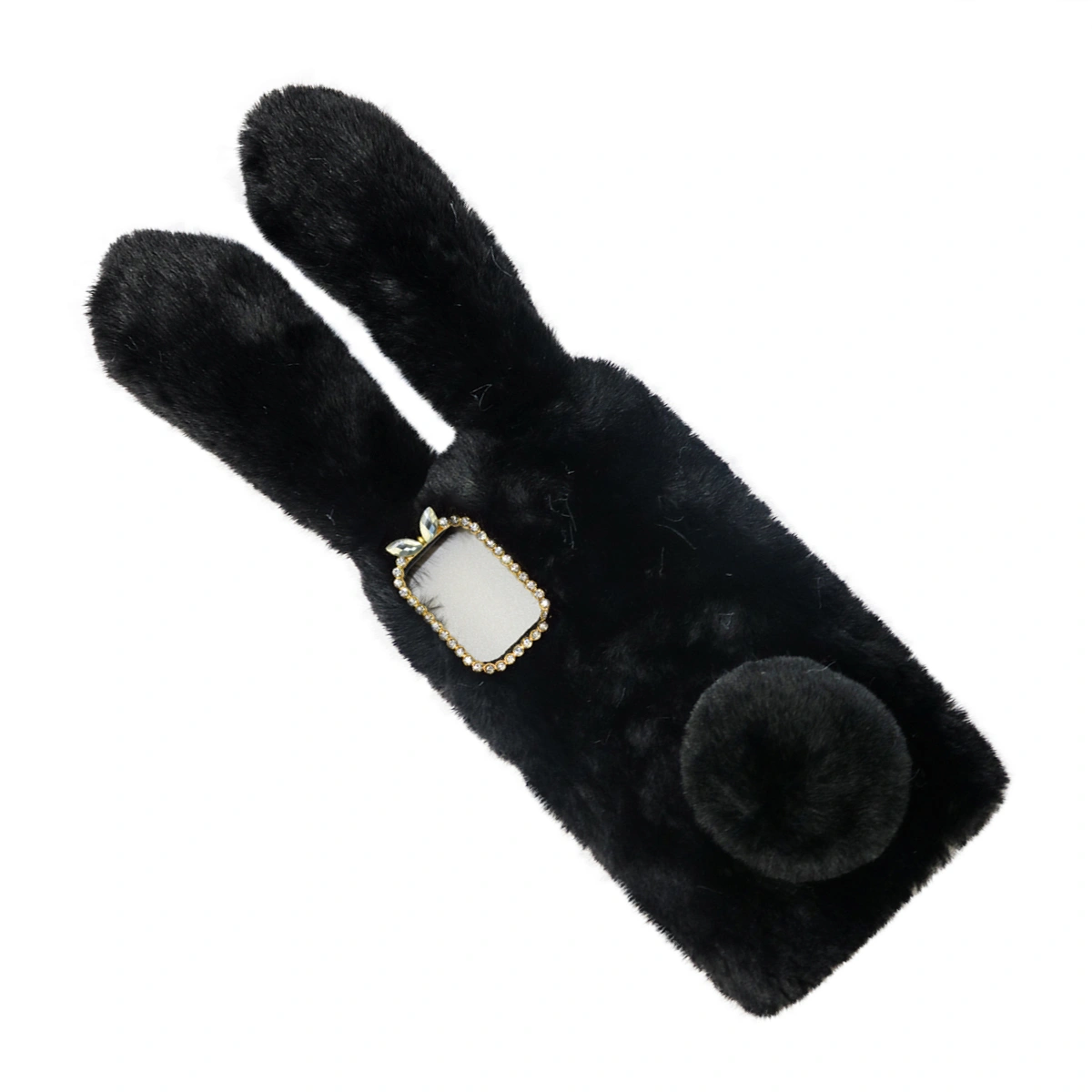 All Match Phone Shell Adorable Phone Cover Plush Phone Case Winter Warm Phone Protector Compatible for Galaxy S20 (Black)