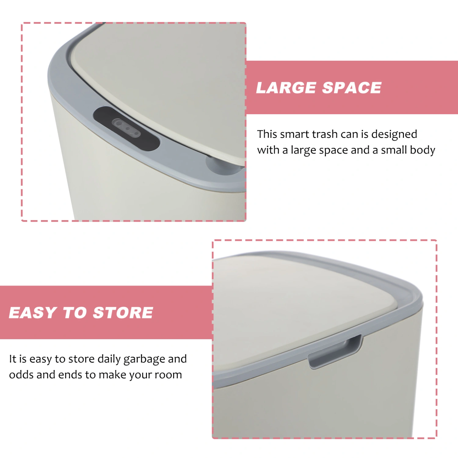 1pc Household Induction Trash Can Intelligent Sensing Trash Can (Grey)