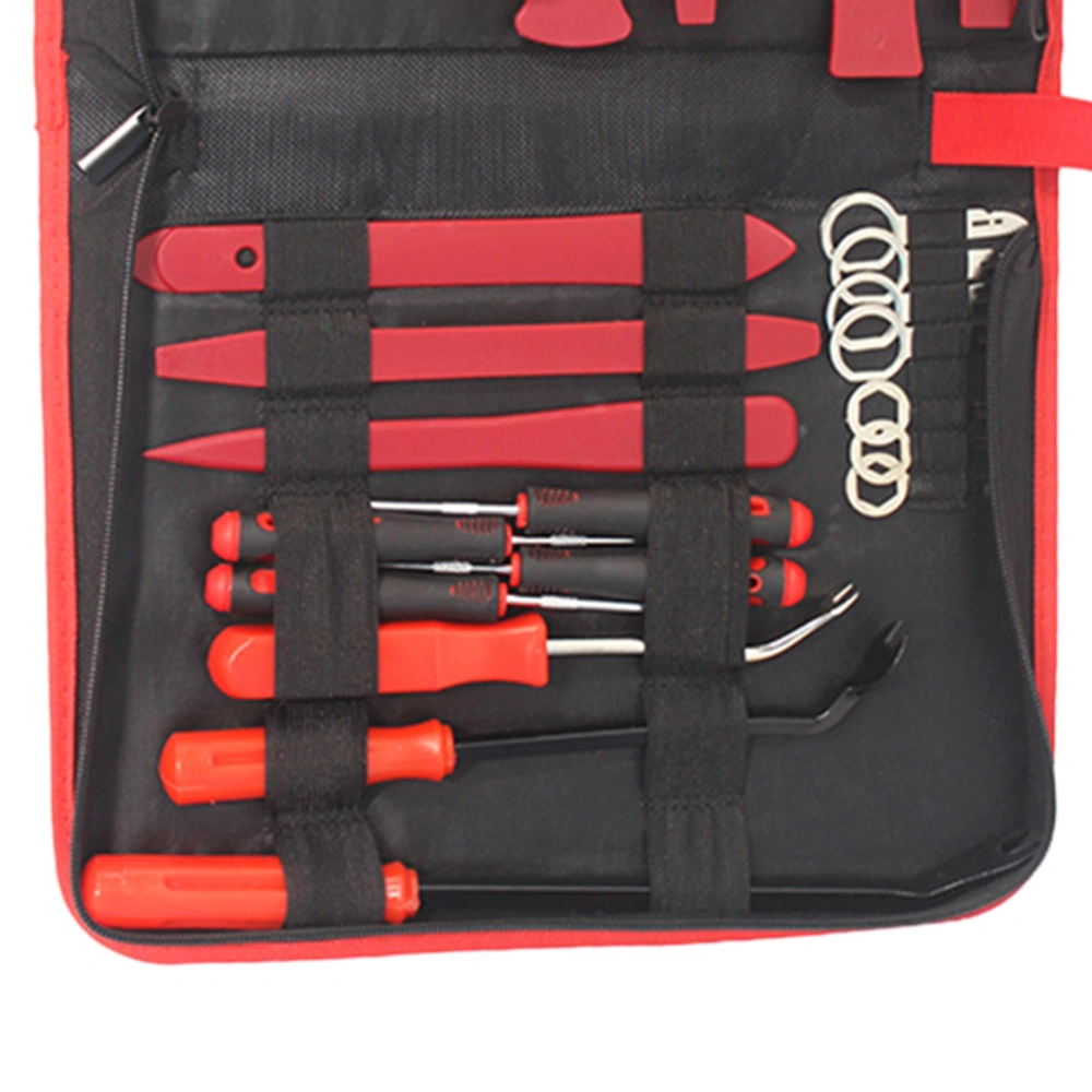 25PC Plastic Professional Car Interior Vehicular Audio System Disassembling Tool (Red)