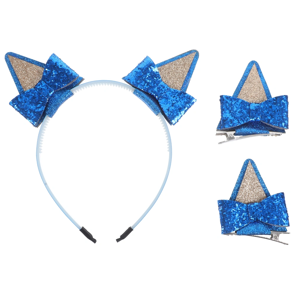 1 Set Cute Headband Cat Ears Bow Headband Kids Headband Cute Hair Clip for Party