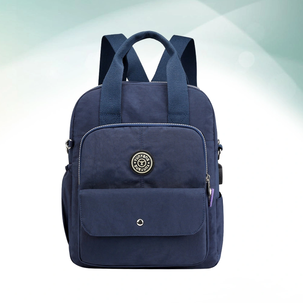 Multifunction Backpack USB Charging Computer Pack Casual Shoulder Bag for Man Woman Students (Dark Blue)
