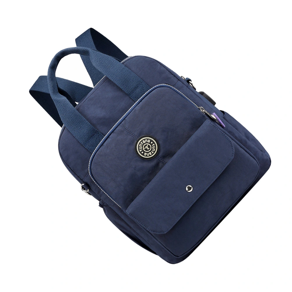 Multifunction Backpack USB Charging Computer Pack Casual Shoulder Bag for Man Woman Students (Dark Blue)