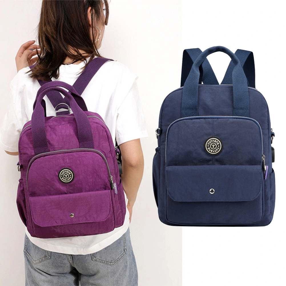 Multifunction Backpack USB Charging Computer Pack Casual Shoulder Bag for Man Woman Students (Dark Blue)