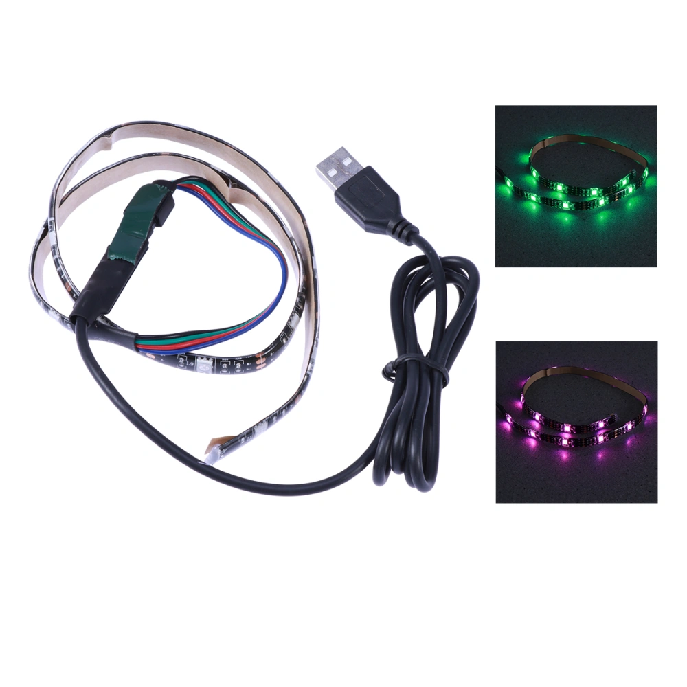 0.5m 5050 SMD Rope Light Waterproof RGB Flexible LED Strip Light with Manual Control USB Cable for TV Closet Outdoor Lighting