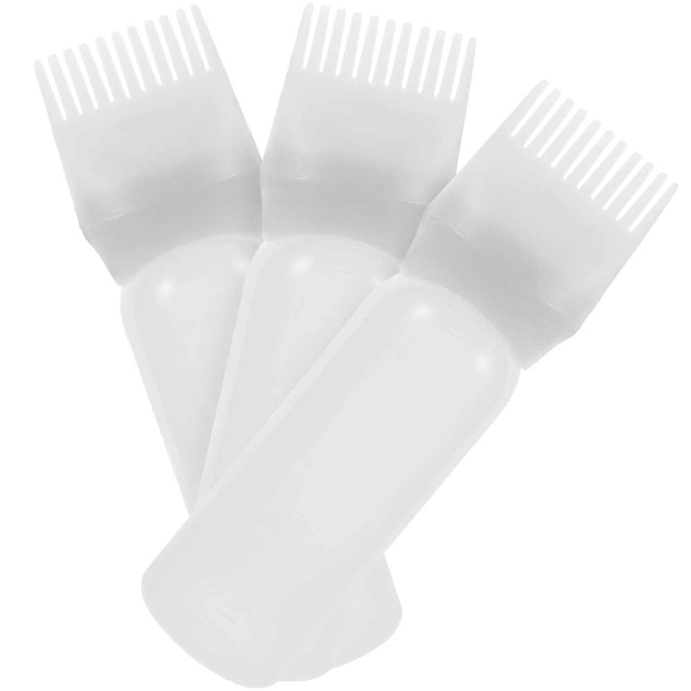 3pcs Root Comb Applicator Bottle Hair Oil Applicator Bottle Hair Dye Comb Bottle