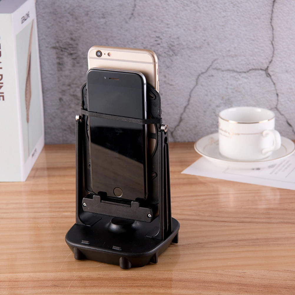 Brush Stepper Dual Mobile Phone Mute Stepper Bearing Pedometer Shake Phone Wiggler Device Rocker Phone Base Bracket Support (Black)