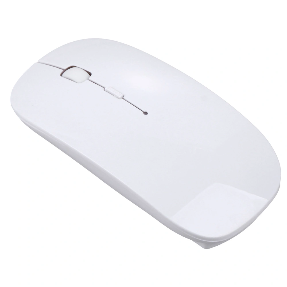 Rechargeable Wireless Mouse Ergonomic Mouse Portable Computer Mouse for Home Office School (White)