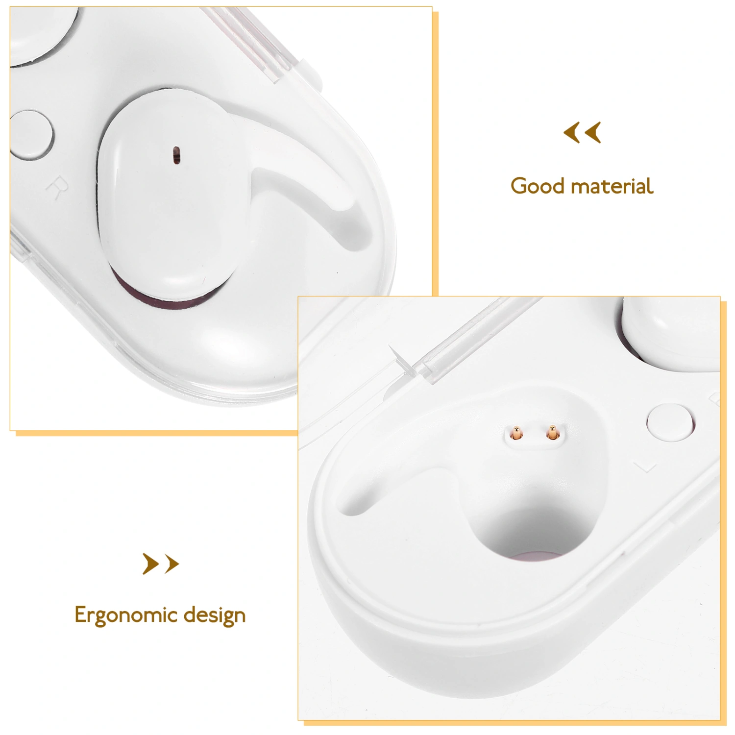 1 Pair TWS Wireless Headset Waterproof 5.0 Earphone Noise Reduction In-Ear Headphones Stereo Earbuds with Charging Cabin (White)