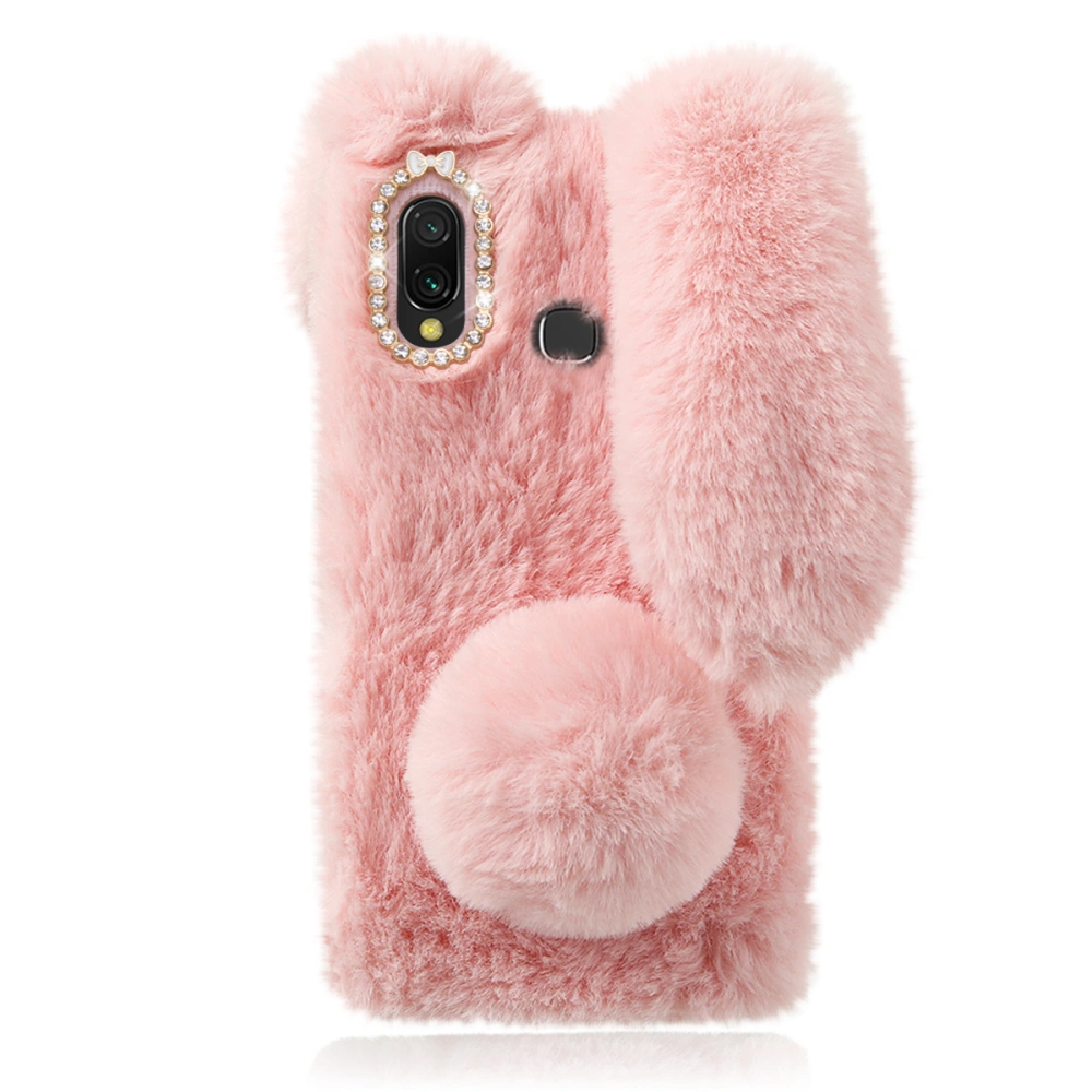 1pc Plush Rabbit Phone Case TPU Phone Cover Phone Shell Cellphone Protector Compatible for Galaxy A20e Pink