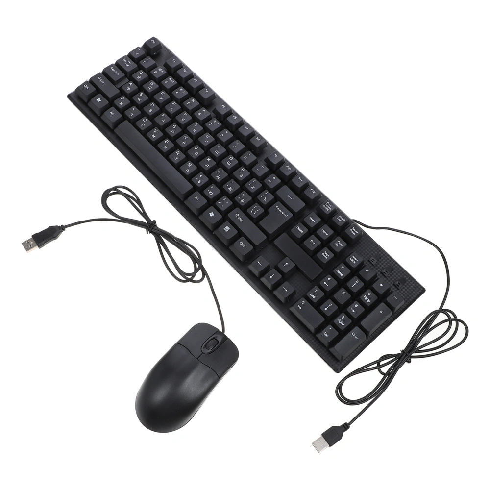 1 Set Wired Keyboard and Mouse Combo Russian Character Keyboard and USB Mouse