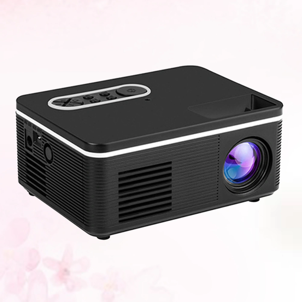 Portable Mini Projector 400 Lumen LED Projector Home Media Player Projector 1080P LED Multimedia Projection Machine with US Plug (Black)
