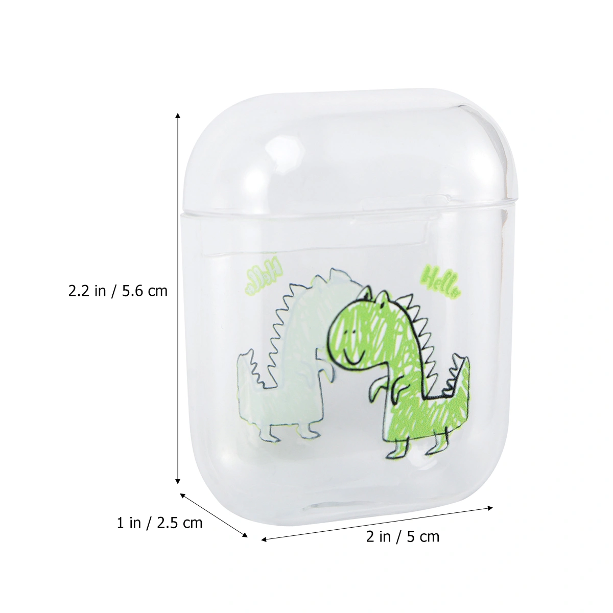 Simple PC Wireless Earphone Box Waterproof Dustproof Shell Cartoon Dinosaur Protective Case Compatible for Airpods