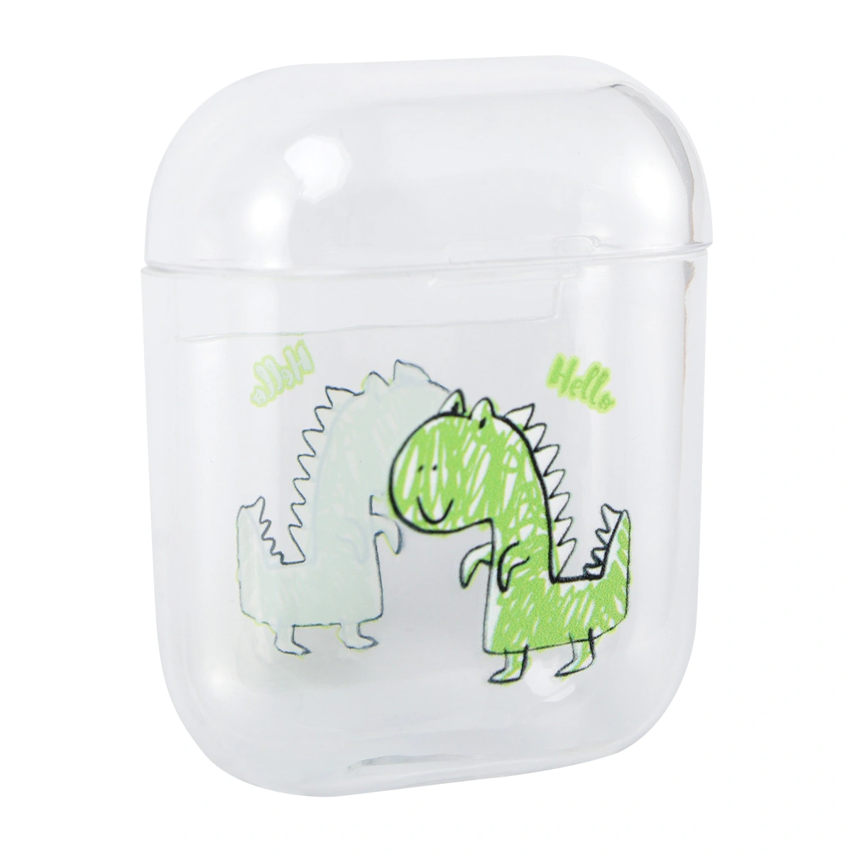 Simple PC Wireless Earphone Box Waterproof Dustproof Shell Cartoon Dinosaur Protective Case Compatible for Airpods
