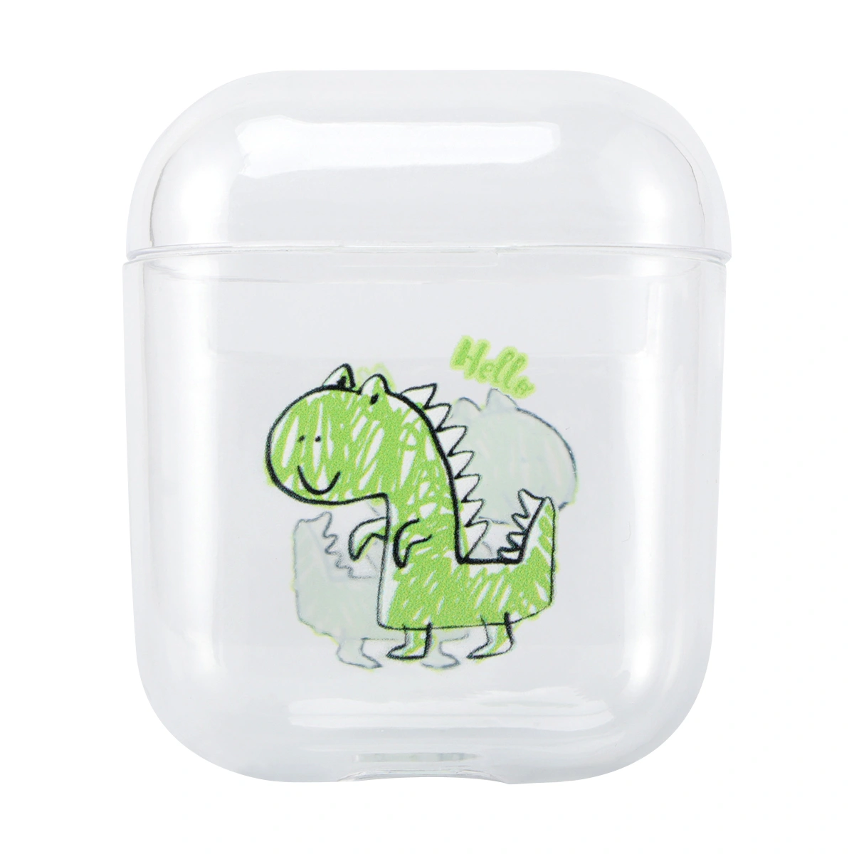 Simple PC Wireless Earphone Box Waterproof Dustproof Shell Cartoon Dinosaur Protective Case Compatible for Airpods