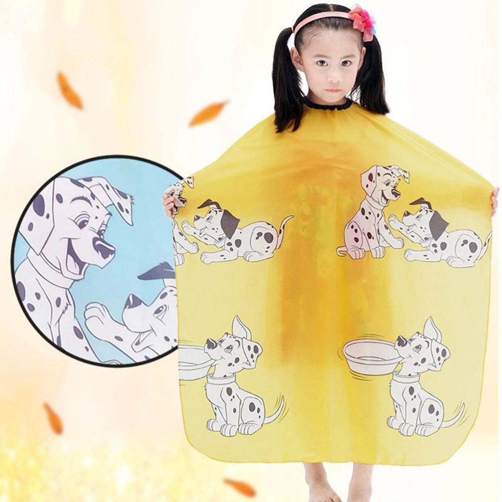 Cartoon Apron Hair Cutting Cape Adorable Haircut Apron Hair Salon Cloak Hair Styling Apron for Kids Girls Boys Children (Yellow)