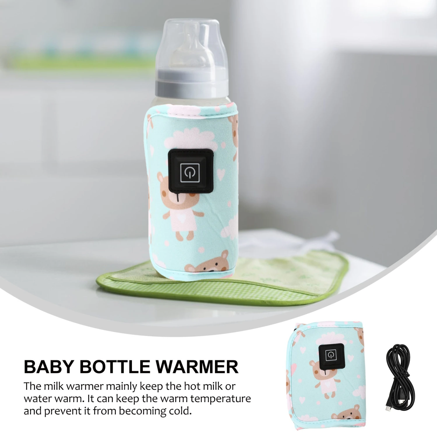 1pc USB Baby Bottle Warmer Portable Newborn Infant Milk Bottle Heating Cover
