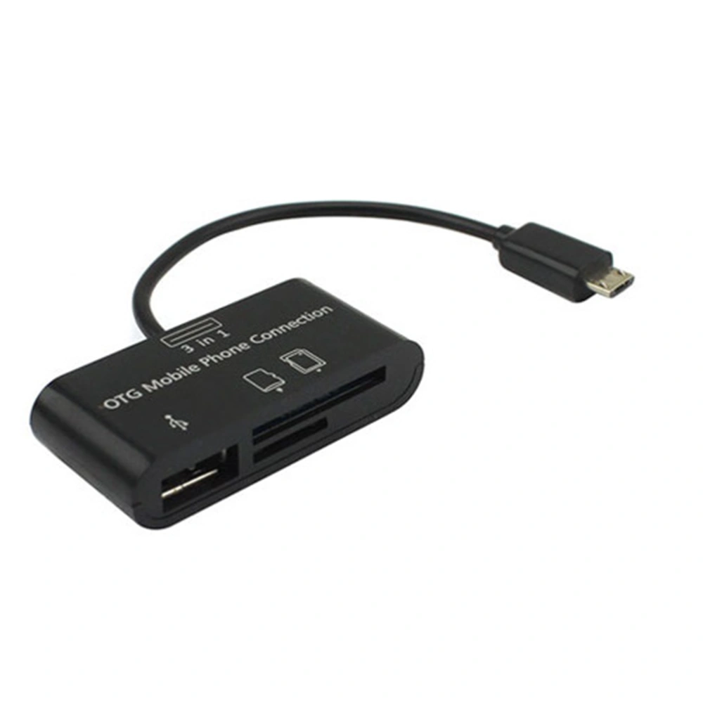 3 in 1 OTG Mobile Phone and Tablet Connection Micro USB Connection Kit HUB SD MMC TF Reader Adapter