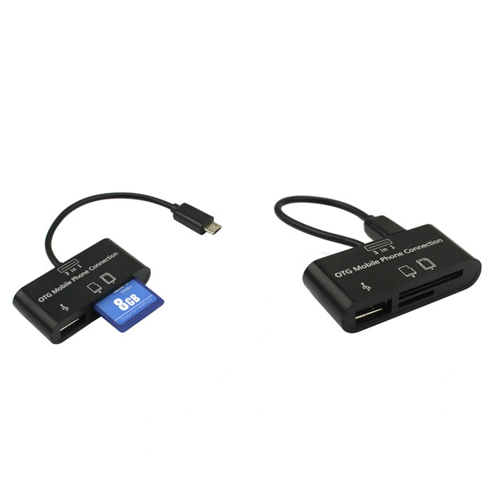 3 in 1 OTG Mobile Phone and Tablet Connection Micro USB Connection Kit HUB SD MMC TF Reader Adapter