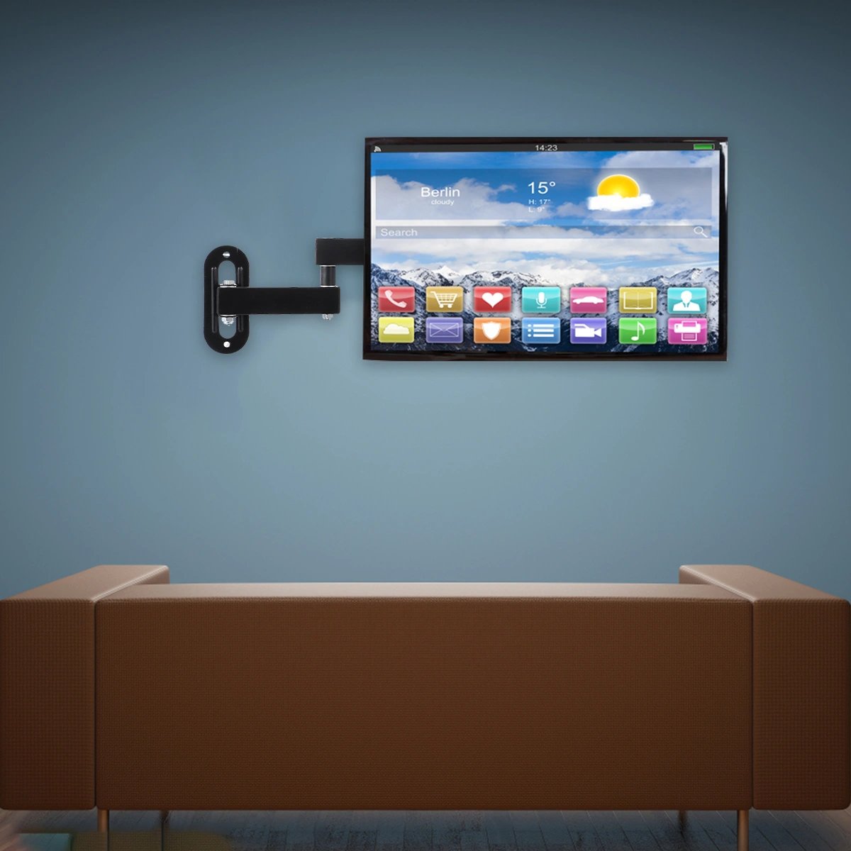 TV Wall Bracket Rotates Monitor TV Wall Mount for 14-27 Inch TV Computer