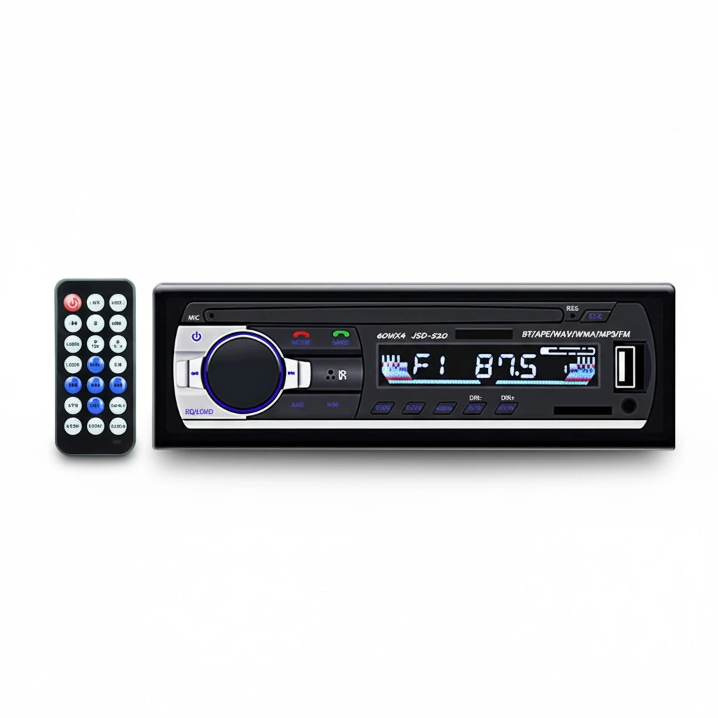 Universal 12VCar Stereo Audio Receiver Decoder Music Player Car FM Radio Aux Input USB SD MP3 Player LCD Display Hands Free Call with
