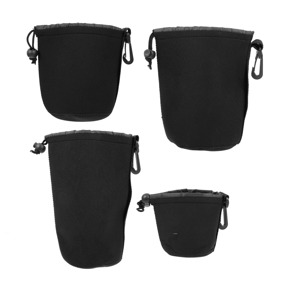 4pcs Waterproof SLR Camera Lens Storage Bag Camera Lens Storage Pouch Holder