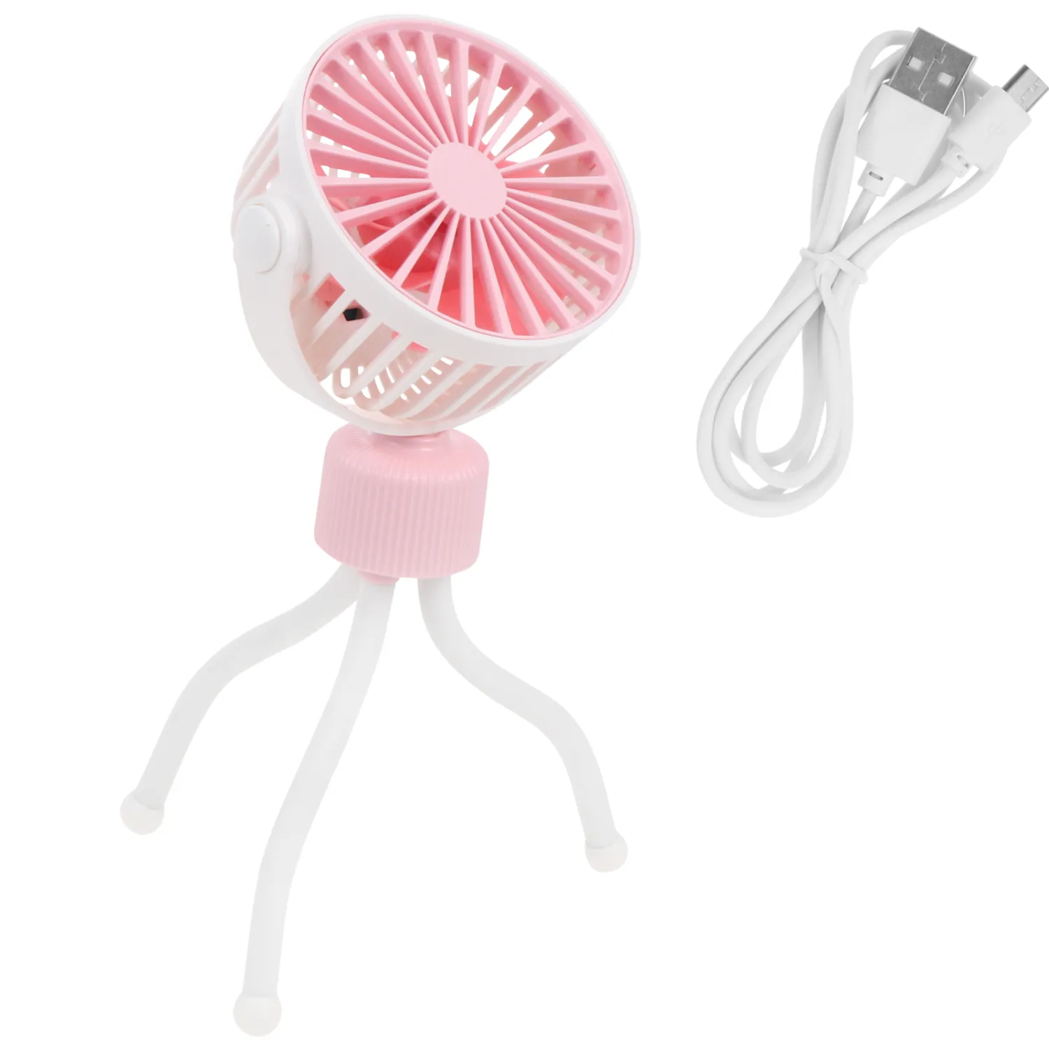 Stroller Rechargeable Fan Portable Fan Mini Handheld Fan with Flexible Tripod