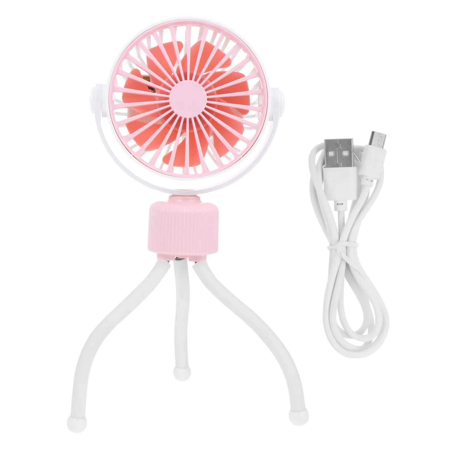 Stroller Rechargeable Fan Portable Fan Mini Handheld Fan with Flexible Tripod